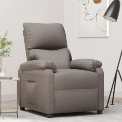 Clearance vidaXL Reclinerfåtölj tyg Taupe