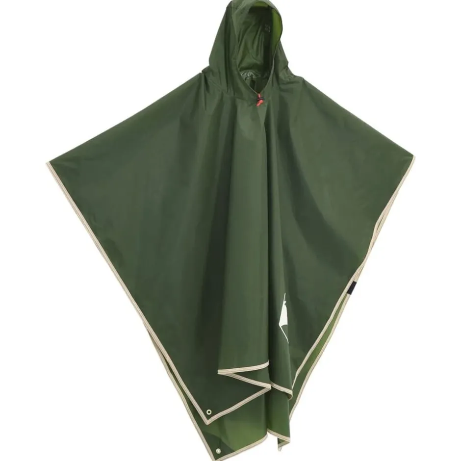 vidaXL Regnponcho med huva 2-i-1 223x145 cm Grön