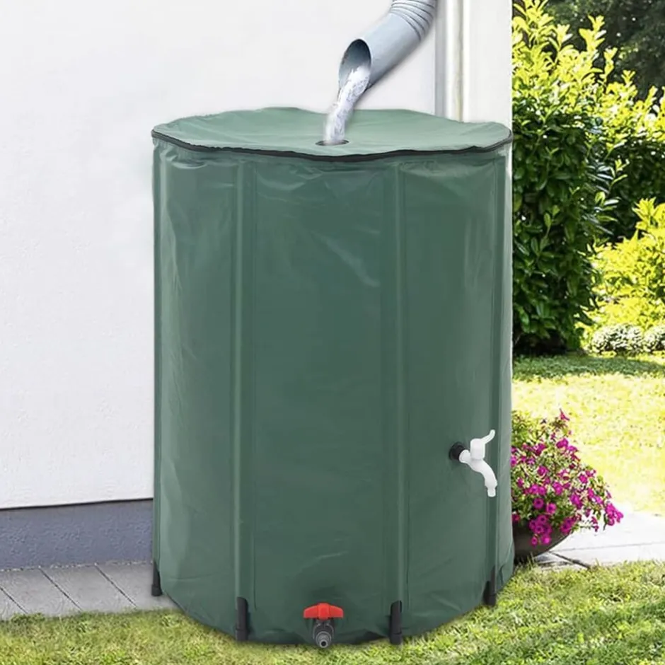 Online vidaXL Regntunna hopfällbar 750 L Grön