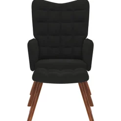 vidaXL Relaxfåtölj med pall svart sammet