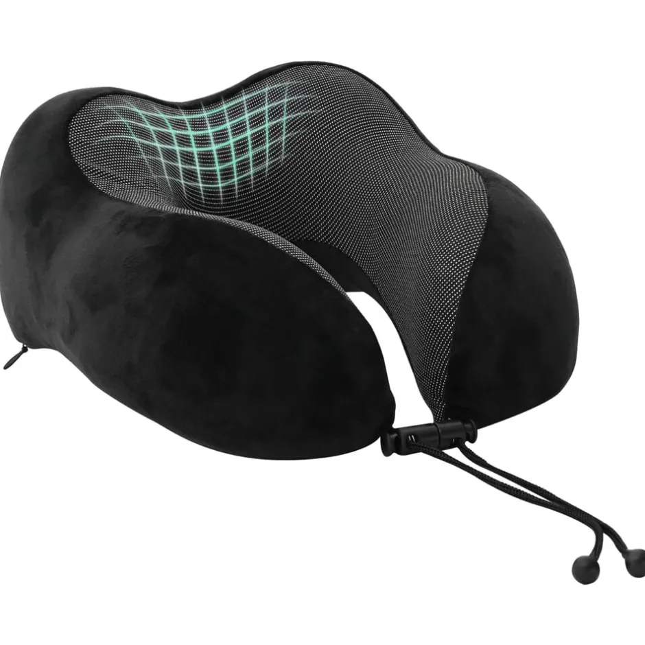 Best vidaXL Resekudde för nacken Enfärgad 27 x 26 x 14 cm Minneskum Svart