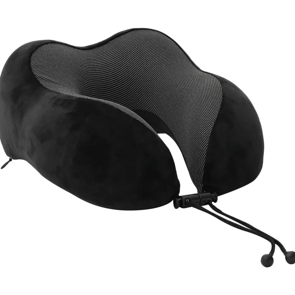 Best vidaXL Resekudde för nacken Enfärgad 27 x 26 x 14 cm Minneskum Svart