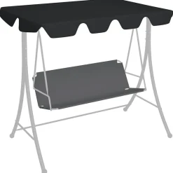 vidaXL Reservtak för hammock 188/168x145/110 cm Svart