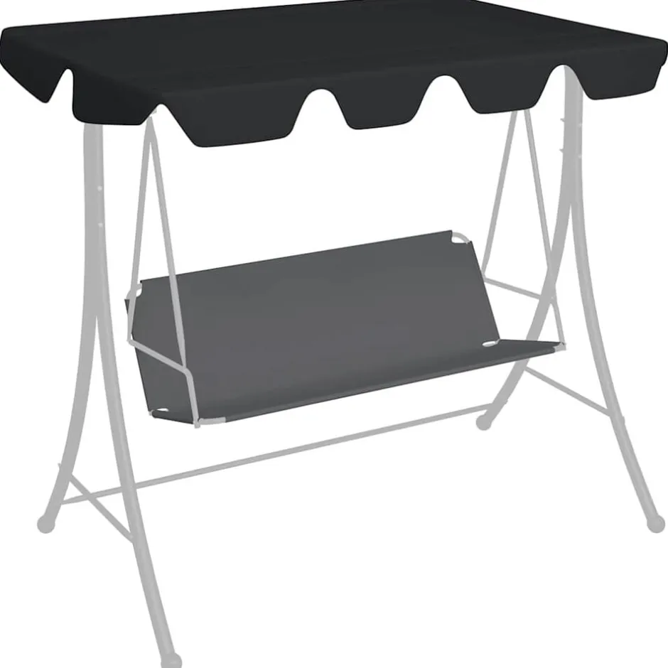 vidaXL Reservtak för hammock 188/168x145/110 cm Svart