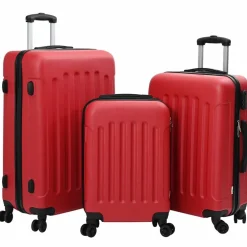 New vidaXL Resväska med lås 3 pcs 50 x 31 x 78 cm ABS Plast Röd
