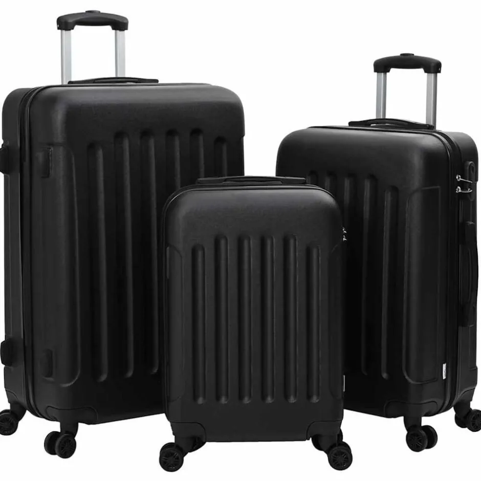 Sale vidaXL Resväska med lås 3 pcs 50 x 31 x 78 cm ABS Plast Svart
