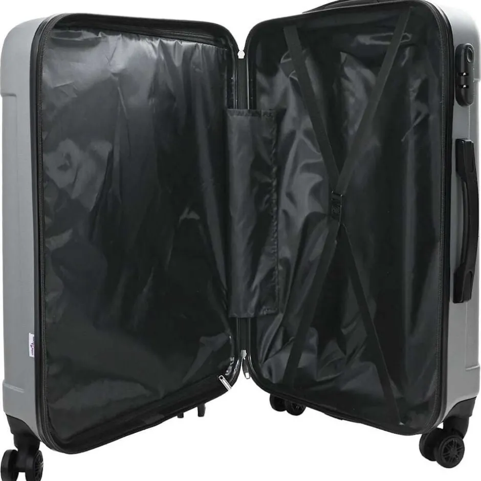 Clearance vidaXL Resväska med lås 3 pcs 50 x 31 x 78 cm ABS Plast Silver