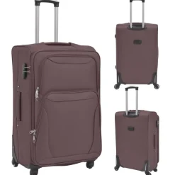 vidaXL Resväskor 3 st kaffebrun soft case
