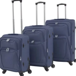 Sale vidaXL Resväskor 3 st soft case Marinblå