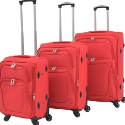 Outlet vidaXL Resväskor 3 st soft case Röd