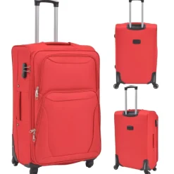 Outlet vidaXL Resväskor 3 st soft case Röd