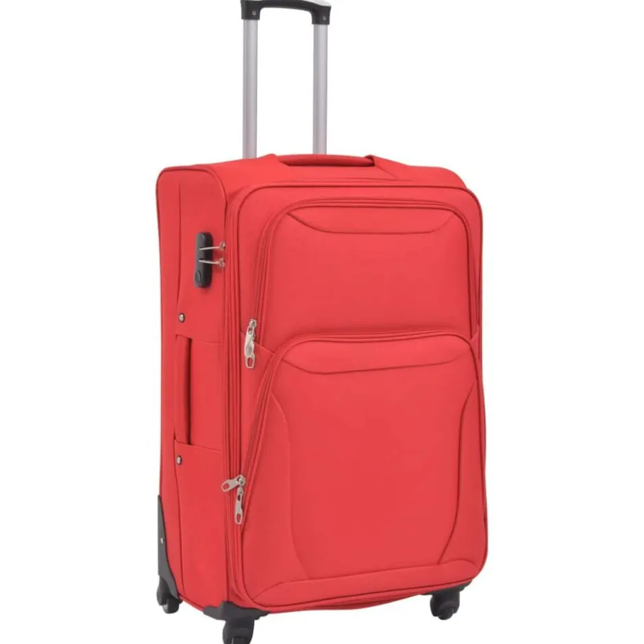 Outlet vidaXL Resväskor 3 st soft case Röd