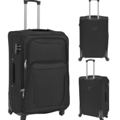 Sale vidaXL Resväskor 3 soft case Svart