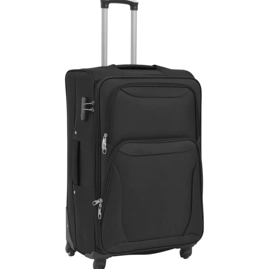 Sale vidaXL Resväskor 3 soft case Svart