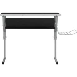 vidaXL Ritbord svart och grå 110x53x(58-87) cm konstruerat trä & stål