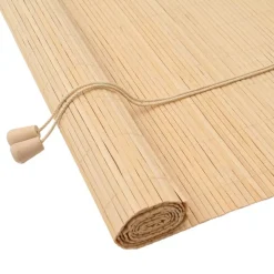 vidaXL Rullgardin med gardiner Natur 60 x 160 cm Bambu