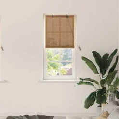 vidaXL Rullgardin med gardiner Brun 60 x 160 cm Bambu