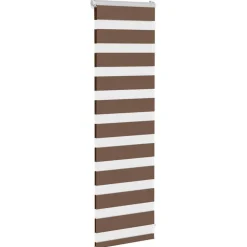 vidaXL Rullgardin zebra brun 40x100 cm tyg bredd 35,9 cm polyester
