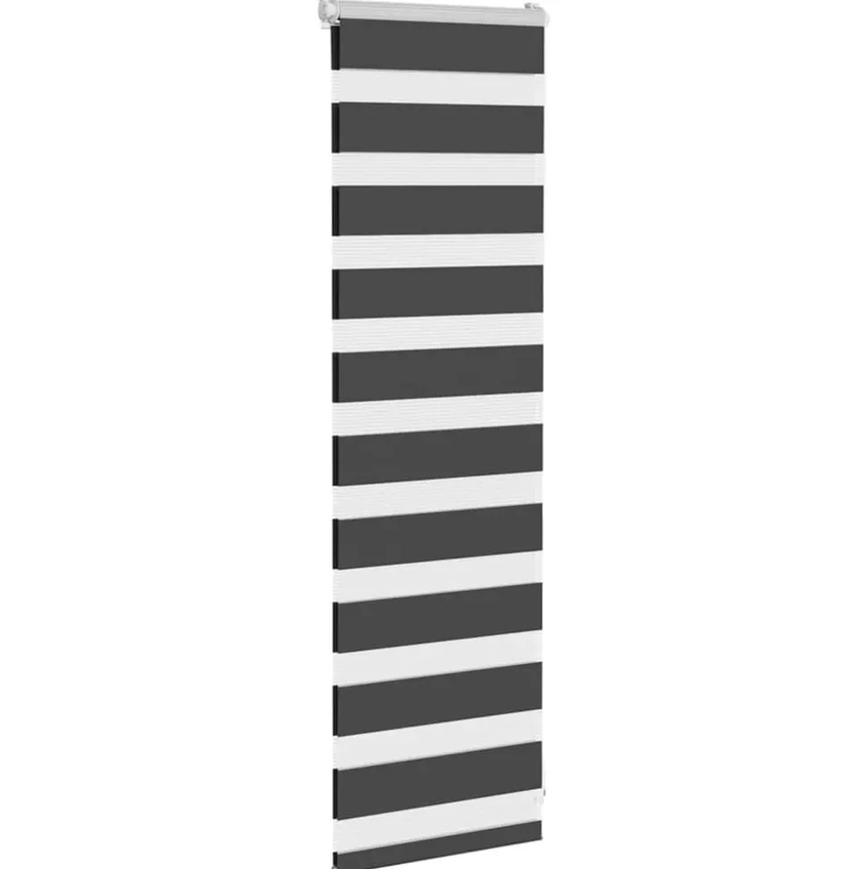 vidaXL Rullgardin zebra svart 40x100 cm tyg bredd 35,9 cm polyester