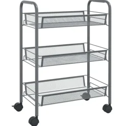 Discount vidaXL Rullvagn 3 våningar 46x26x64 cm järn Grå