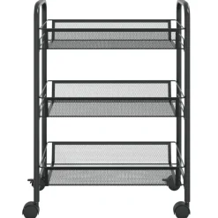 vidaXL Rullvagn 3 våningar svart 46x26x64 cm järn