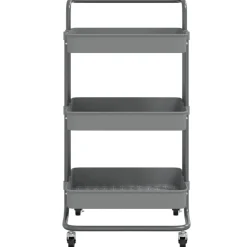 New vidaXL Rullvagn 3 våningar 42x35x85 cm järn och ABS Grå