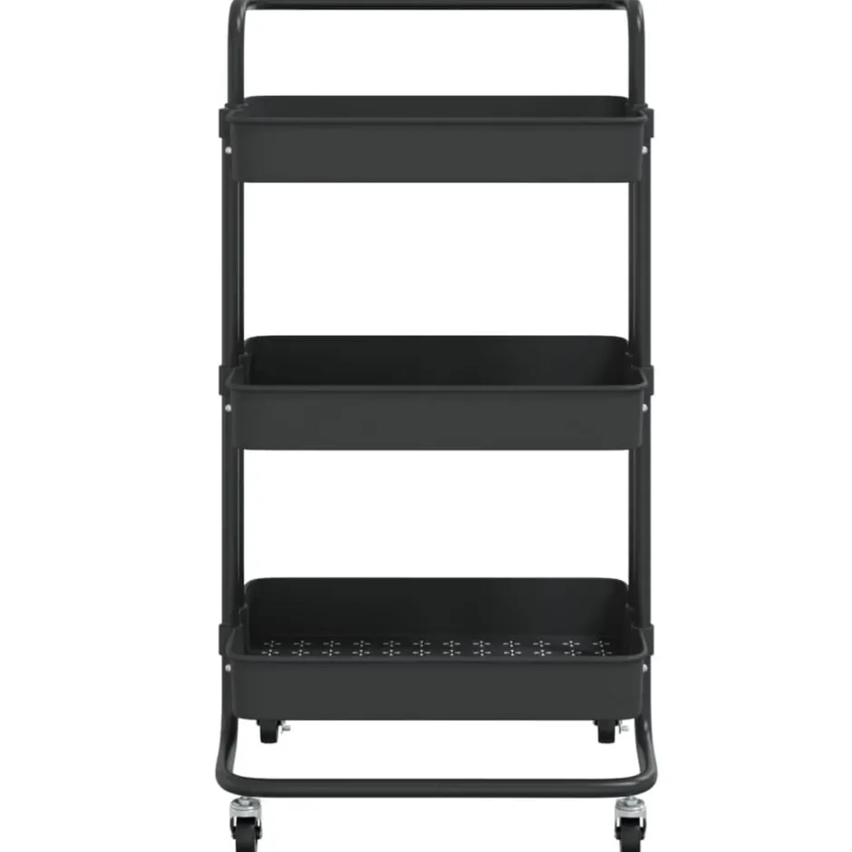 Online vidaXL Rullvagn 3 våningar 42x35x85 cm järn och ABS Svart