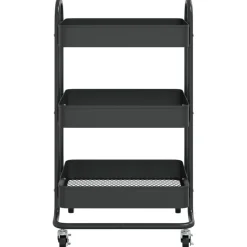 vidaXL Rullvagn 3 våningar svart 43x34x79 cm stål
