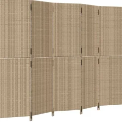 vidaXL Rumsavdelare 5 paneler beige konstrottning