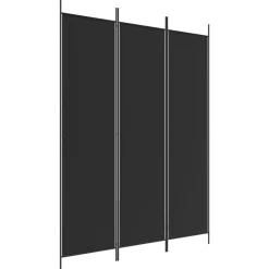 vidaXL Rumsavdelare 3 paneler 150 x 200 cm svart tyg