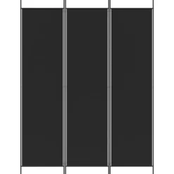 vidaXL Rumsavdelare 3 paneler 150 x 200 cm svart tyg