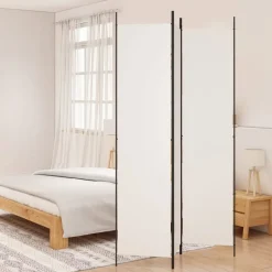 vidaXL Rumsavdelare 3 paneler vit 150x220 cm tyg