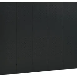 vidaXL Rumsavdelare 5 paneler svart 200x180 cm stål