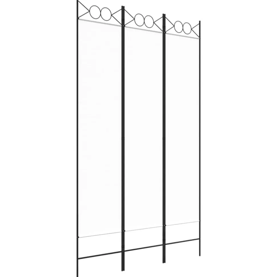 vidaXL Rumsavdelare 3 paneler vit 120x200 cm tyg