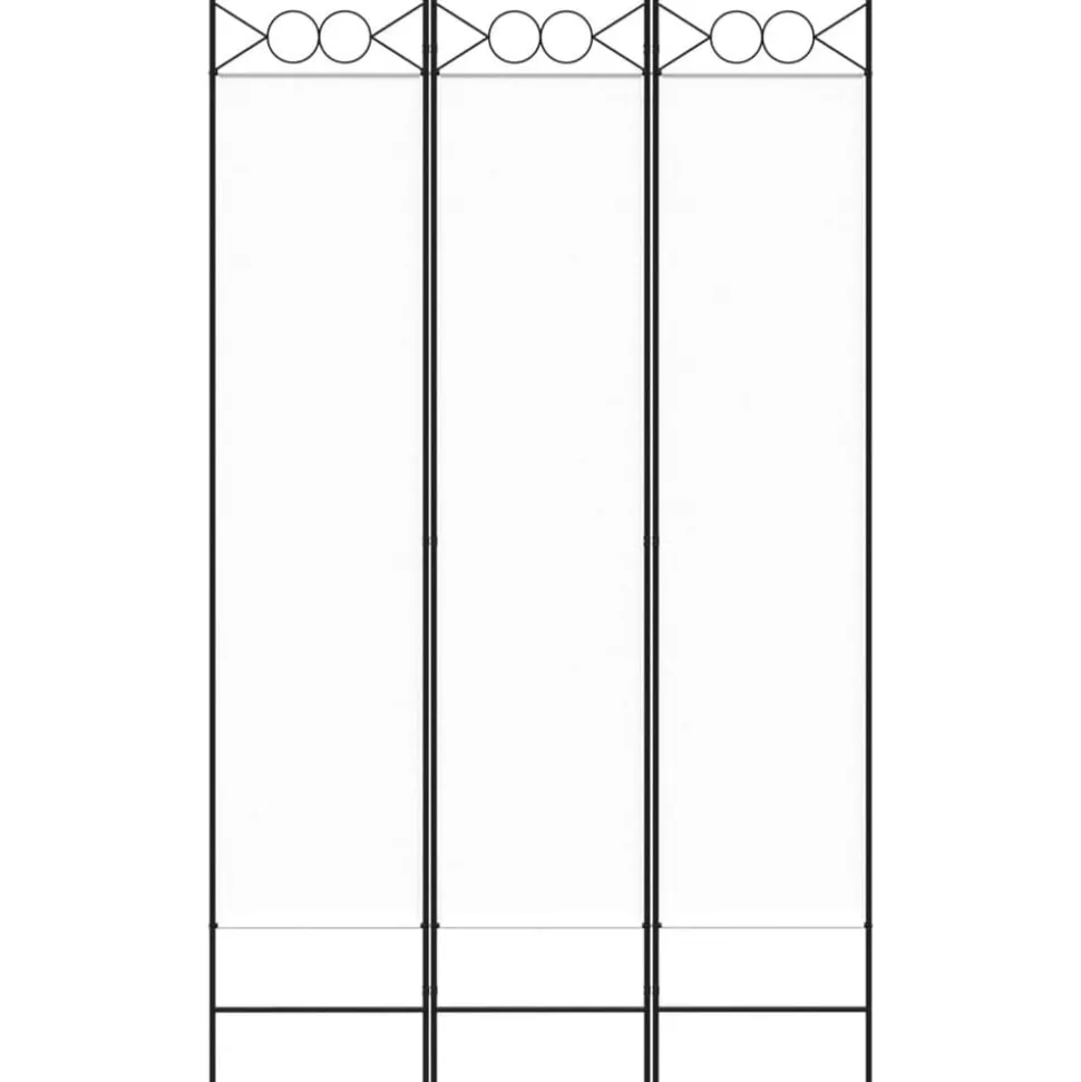 vidaXL Rumsavdelare 3 paneler vit 120x200 cm tyg