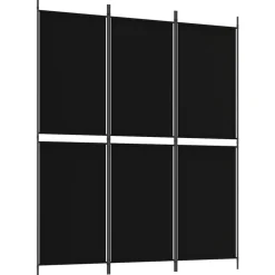 Clearance vidaXL Rumsavdelare 3 paneler 150x180 cm tyg Svart