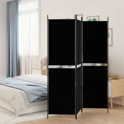 Clearance vidaXL Rumsavdelare 3 paneler 150x180 cm tyg Svart