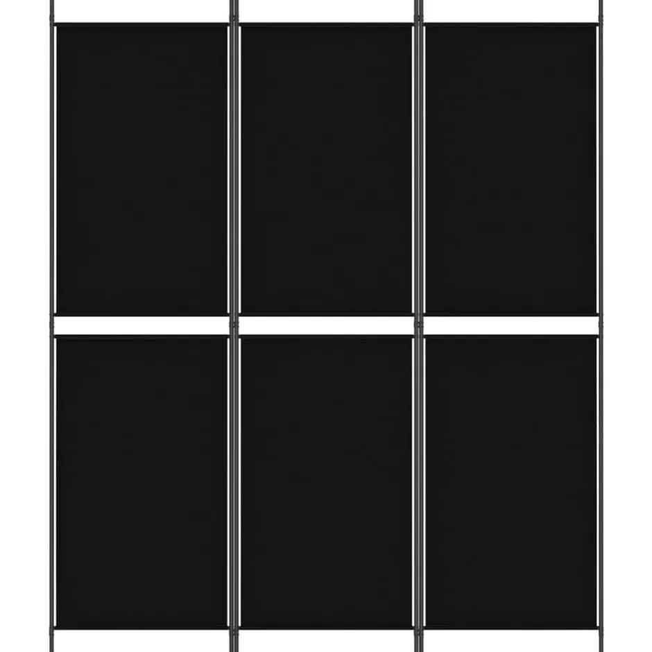 Clearance vidaXL Rumsavdelare 3 paneler 150x180 cm tyg Svart