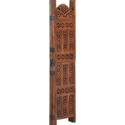 Outlet vidaXL Rumsavdelare 4 paneler handsnidad brun 160x165 cm mangoträ Mörkbrun