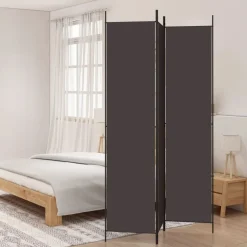 vidaXL Rumsavdelare 3 paneler 150x220 cm brun tyg