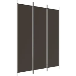 vidaXL Rumsavdelare 3 paneler 150 x 200 cm brun tyg