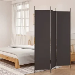 vidaXL Rumsavdelare 3 paneler 150 x 200 cm brun tyg