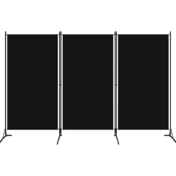 vidaXL Rumsavdelare 3 paneler svart 260x180 cm