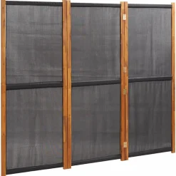 vidaXL Rumsavdelare 3 paneler svart 210x180 cm