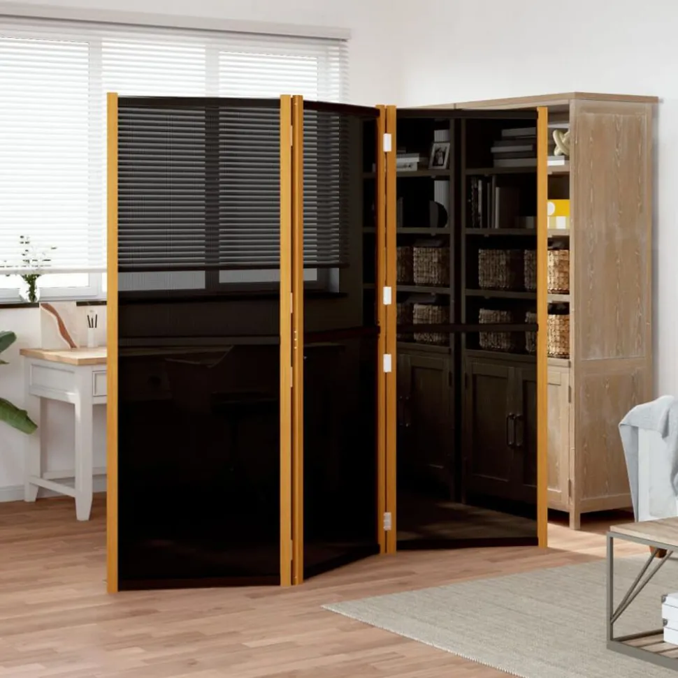 vidaXL Rumsavdelare 3 paneler svart 210x180 cm