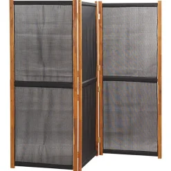 vidaXL Rumsavdelare 3 paneler svart 210x180 cm