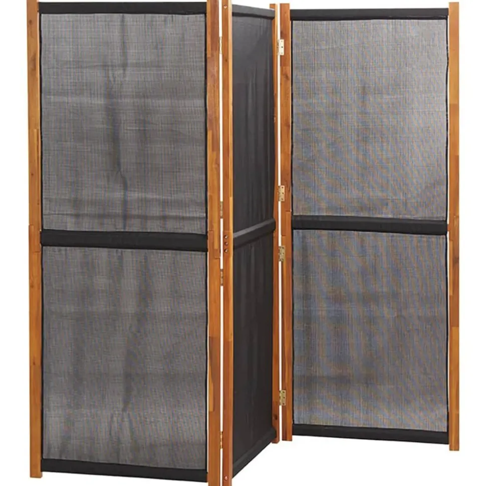 vidaXL Rumsavdelare 3 paneler svart 210x180 cm