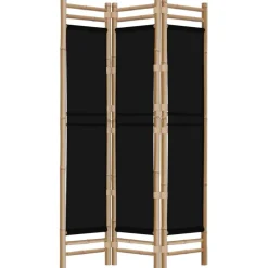 Online vidaXL Rumsavdelare 3 paneler hopfällbar 120 cm bambu och kanvas Svart