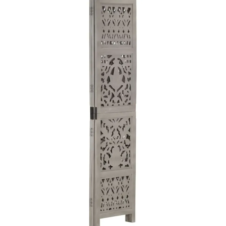 Outlet vidaXL Rumsavdelare 3 paneler handsnidad 120x165 cm mangoträ Grå