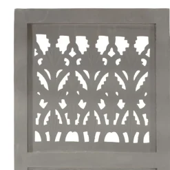 Outlet vidaXL Rumsavdelare 3 paneler handsnidad 120x165 cm mangoträ Grå
